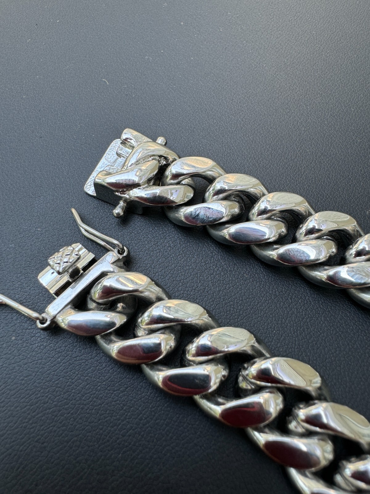 Miami Cuban Link Bracelet White Gold Plated Stainless Steel 4-18mm Mens Ladies