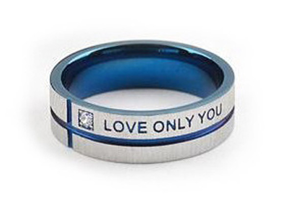 CZ Blue Steel- Love & Commitment Ring – Couples Promise Rings Only Love You Ring