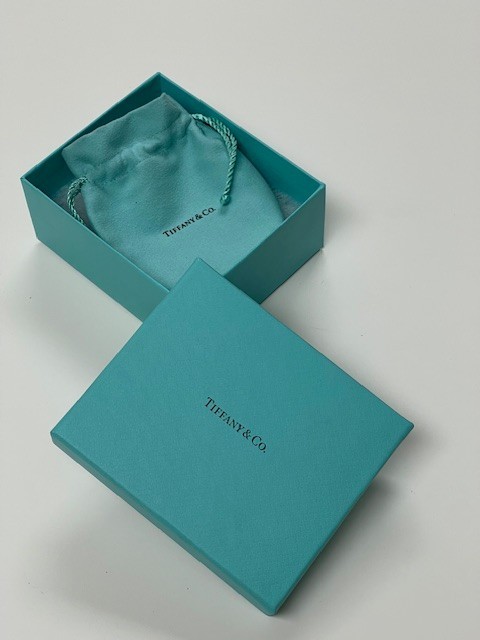 Tiffany & Co Blue Empty Square Gift Box and Pouch Approximately 5″ X 4” X 2”