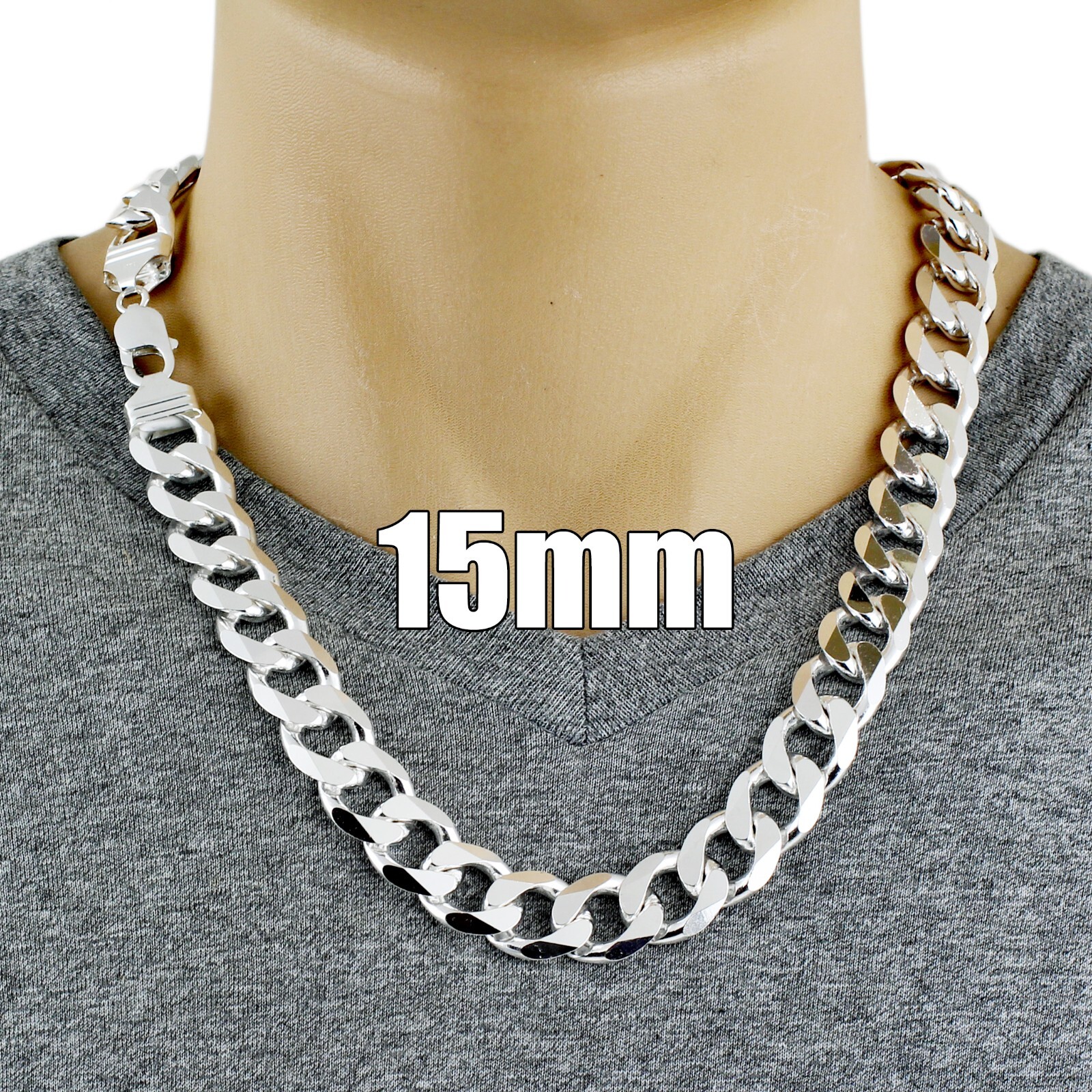 Guaranteed 925 Sterling Silver Cuban Curb Chain Necklace Solid & Heavy Version
