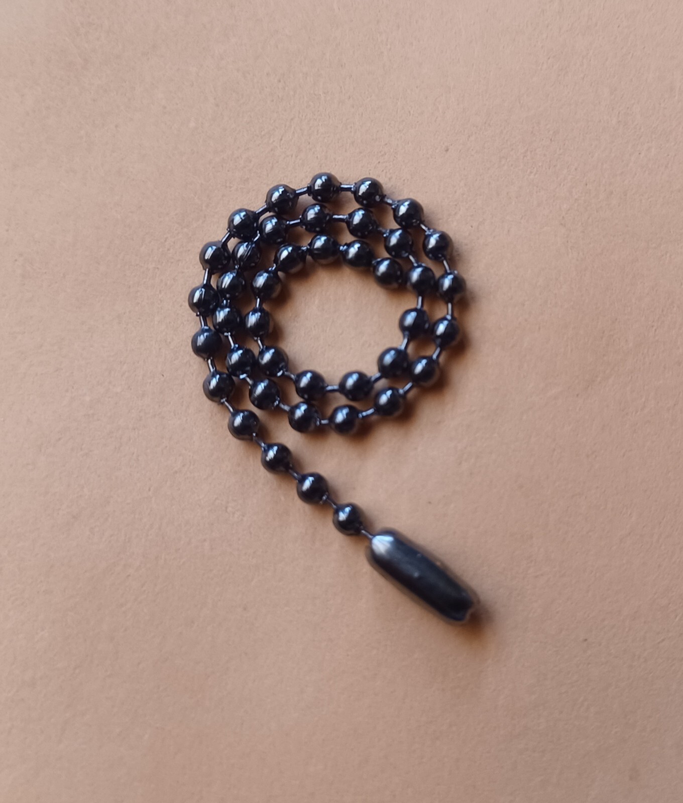 Gun Metal Black Steel 2.4mm Military Ball Bead Short Dog Tag Chain Key Chain