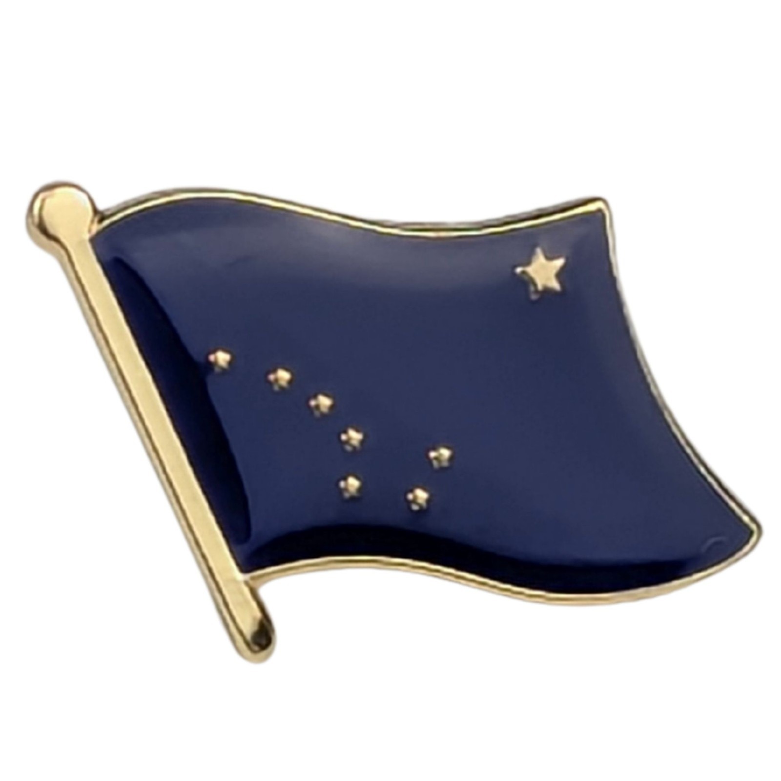 Alaska State Flag Lapel Pin; Die-Struck Steel Alloy