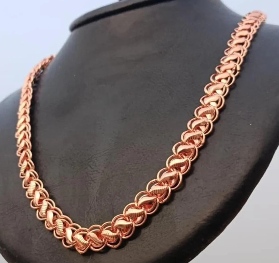26 inch Pure Copper Solid HELIX Chain Necklace, Healing Jewelry Spiritual