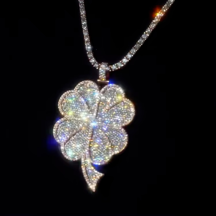 2.5Ct Round Cut Natural MOISSANITE Men’s Pendant 14k White Gold Plated