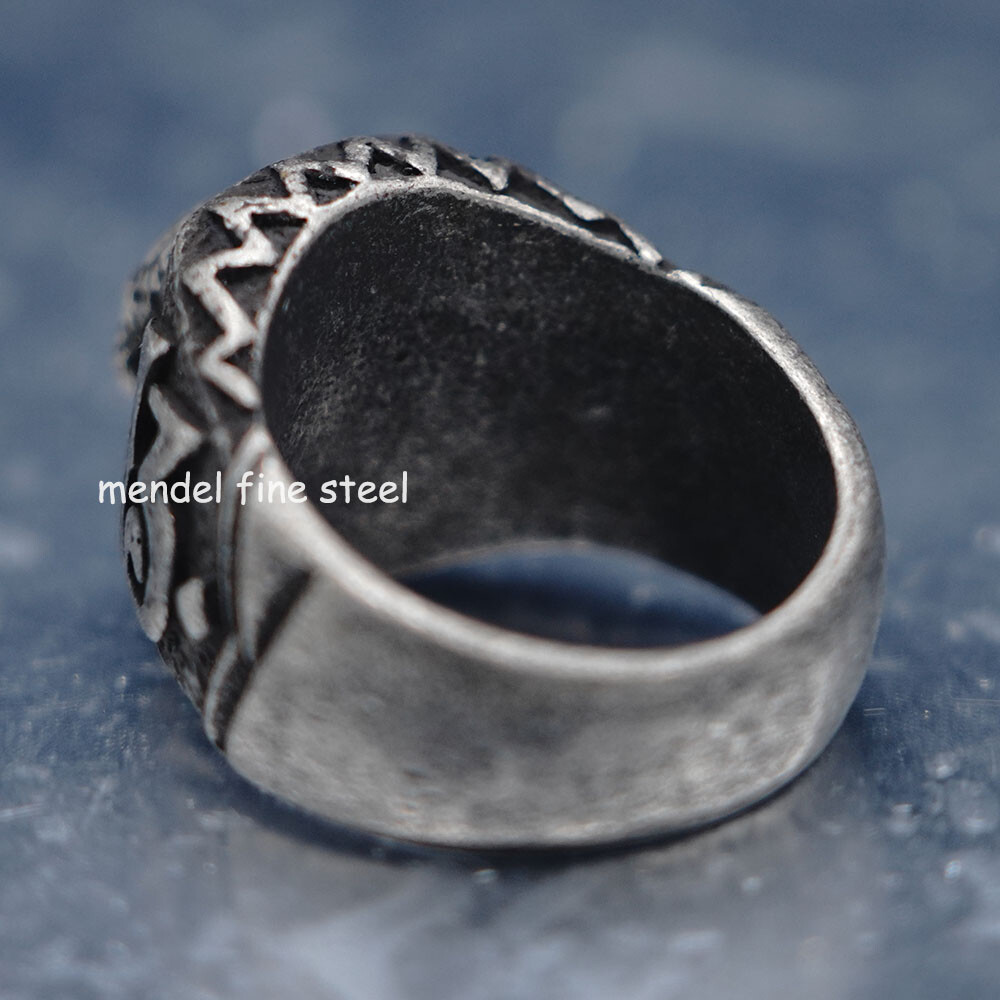 MENDEL Gothic Mens Biker Skull Number 13 Ring For Men Stainless Steel Size 7-15