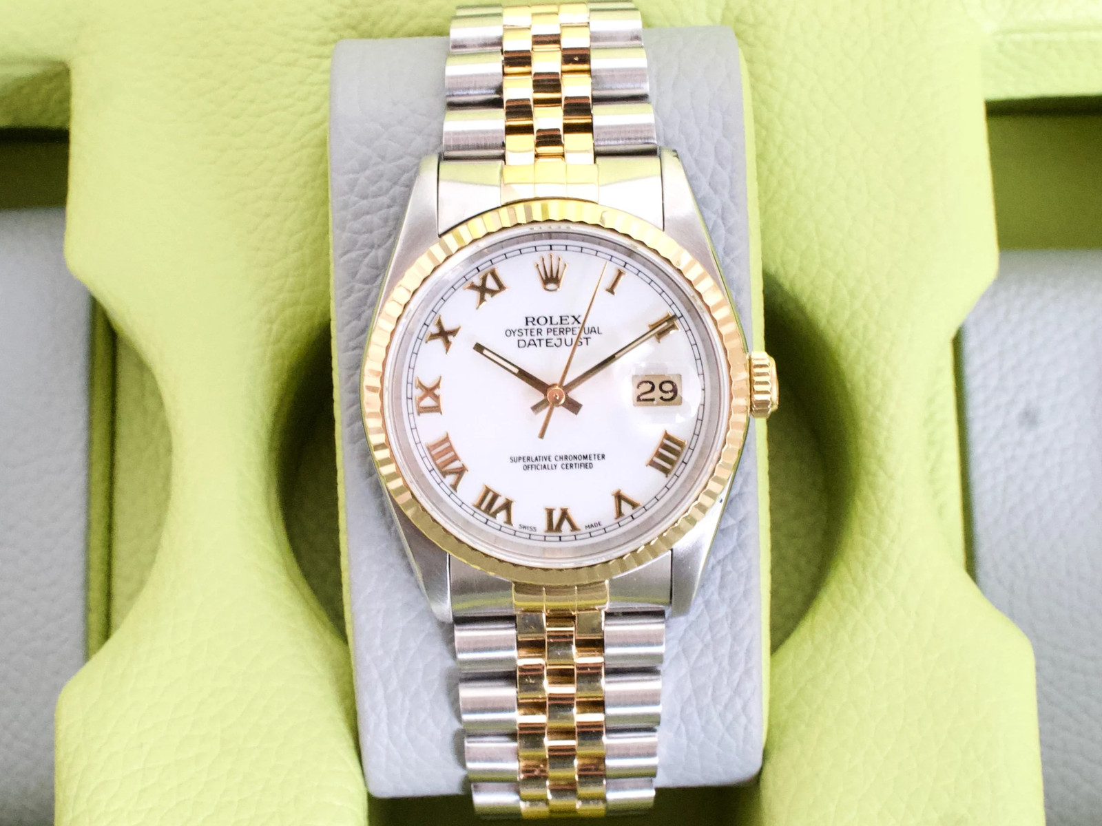 Rolex Datejust 16233 36MM Automatic Serviced Two-Tone 18k Yellow Gold Bezel
