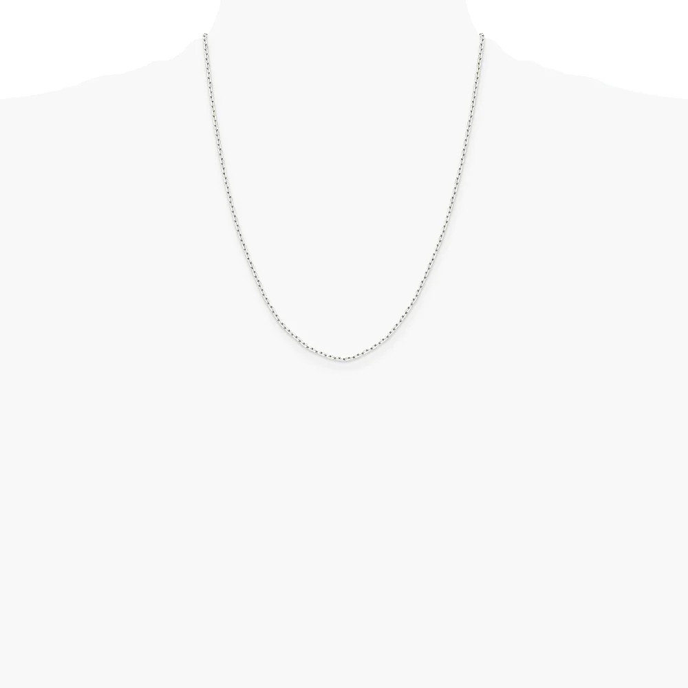 Sterling Silver 1.65mm Diamond-Cut Long Link Cable Chain Necklace 16″-30″