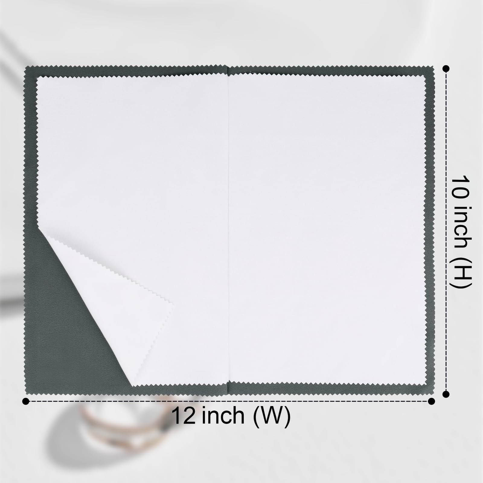 2PC XLarge 12×10” Double Layer Jewelry Polishing & Buff Cloths Grey