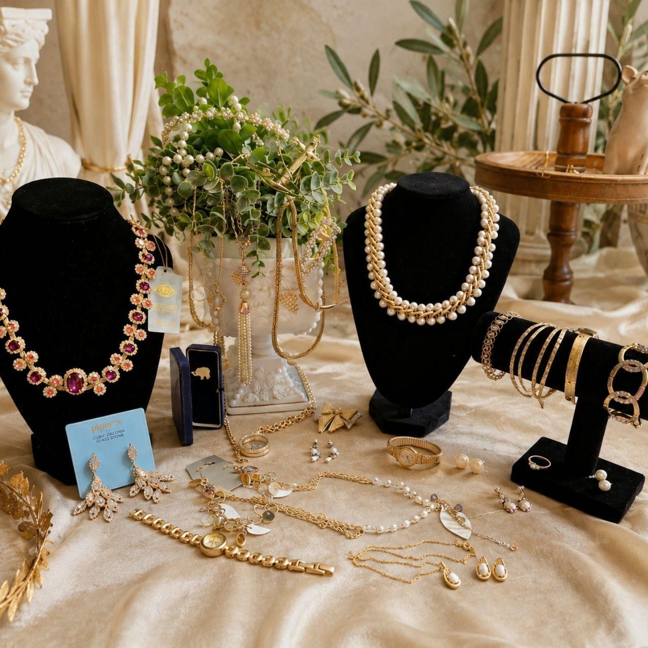 🏛️The Greek Goddess Jewelry Jar & Purse Combo. New Purse with tags, New Jewelry