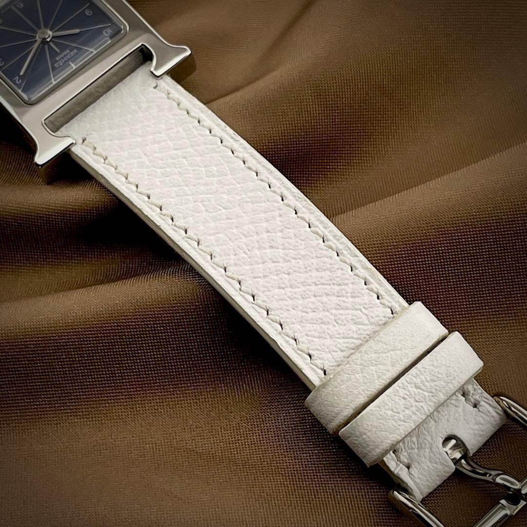 Hermes H Watch HH1.210 Double Tour Quartz White Ladies Japan 075605