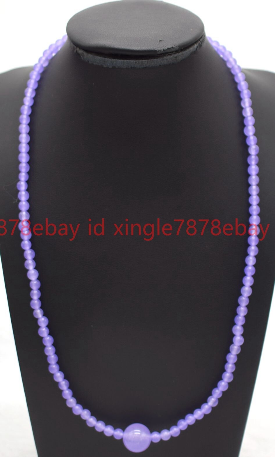 Pretty Natural 4mm Lavender Purple Jade Round Gemstone Beaded Necklace 16-28in