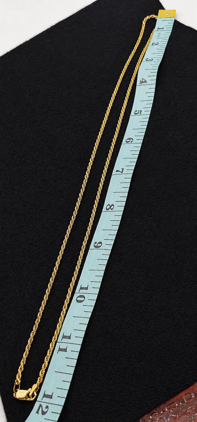Italian 24” Rope Chain Necklace 2mm 7g 14k Gold Over 925 Sterling Made in Italy
