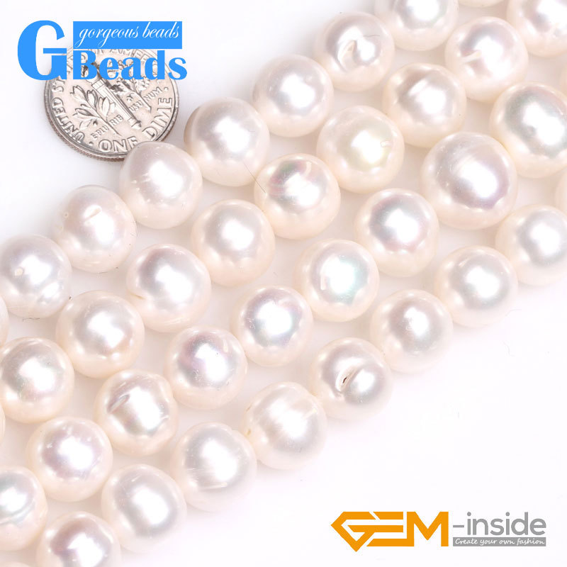 11-12mm Round Colourful Genuine Freshwater Pearl Gemstone Loose Beads Strand 15″