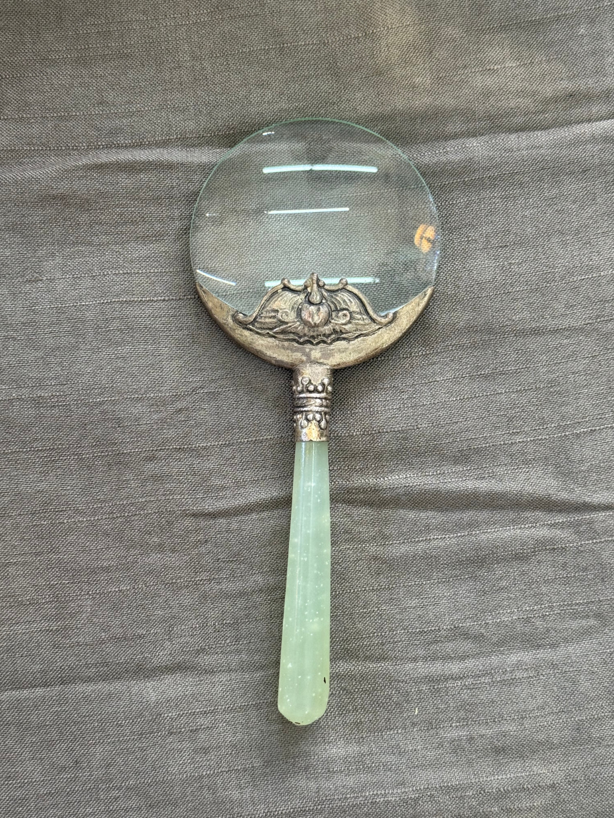 Antique Jade Handled Magnifying Glass (Early 20th Century) from Australia.