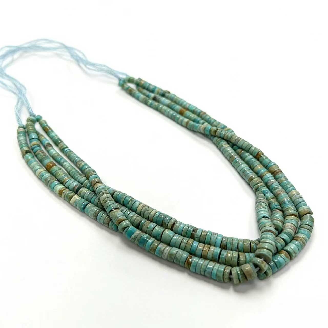 Natural Blue Green Turquoise Graduated Heishi Disc Beads Size 2×4-2x12mm 16″ Std
