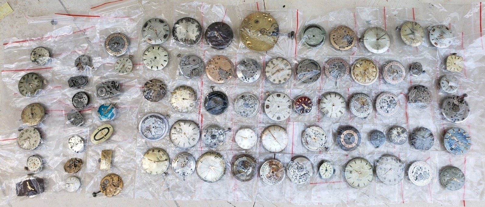 Antique Vintage Automatic Manual Wind Mixed Watch Movements- Lot Of 72 Movement