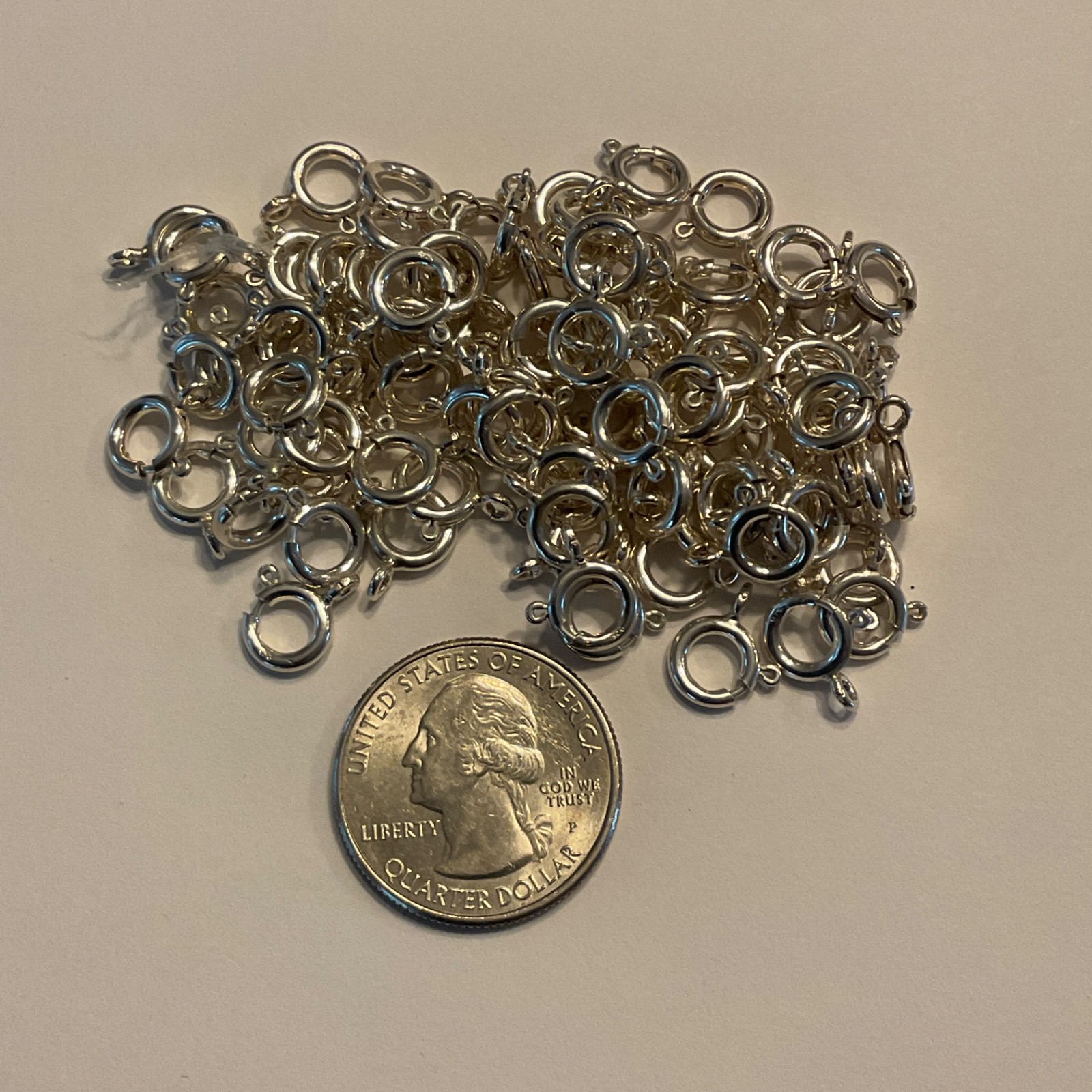 Sterling Silver 7.8mm Spring Rings Open Loop Lot of 10 New Old Stock