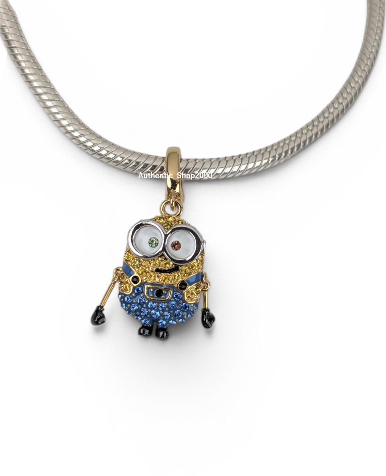 New 100% Authentic SWAROVSKI Sparkle Pave Crystal Minions Bob Charm 5753016
