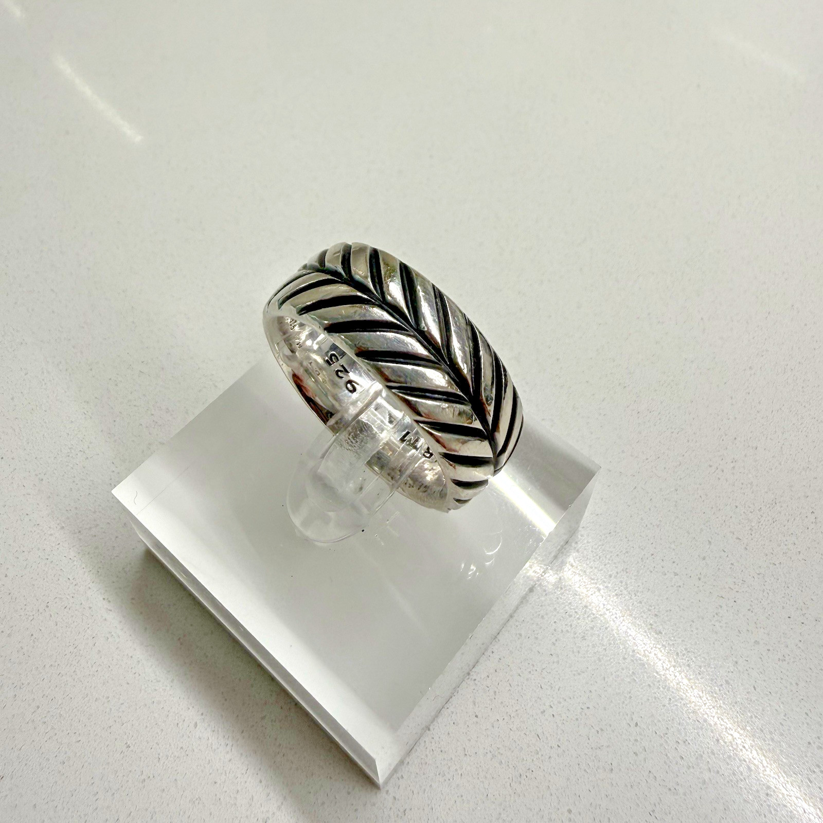 DAVID YURMAN Sterling Silver Chevron Band Ring
