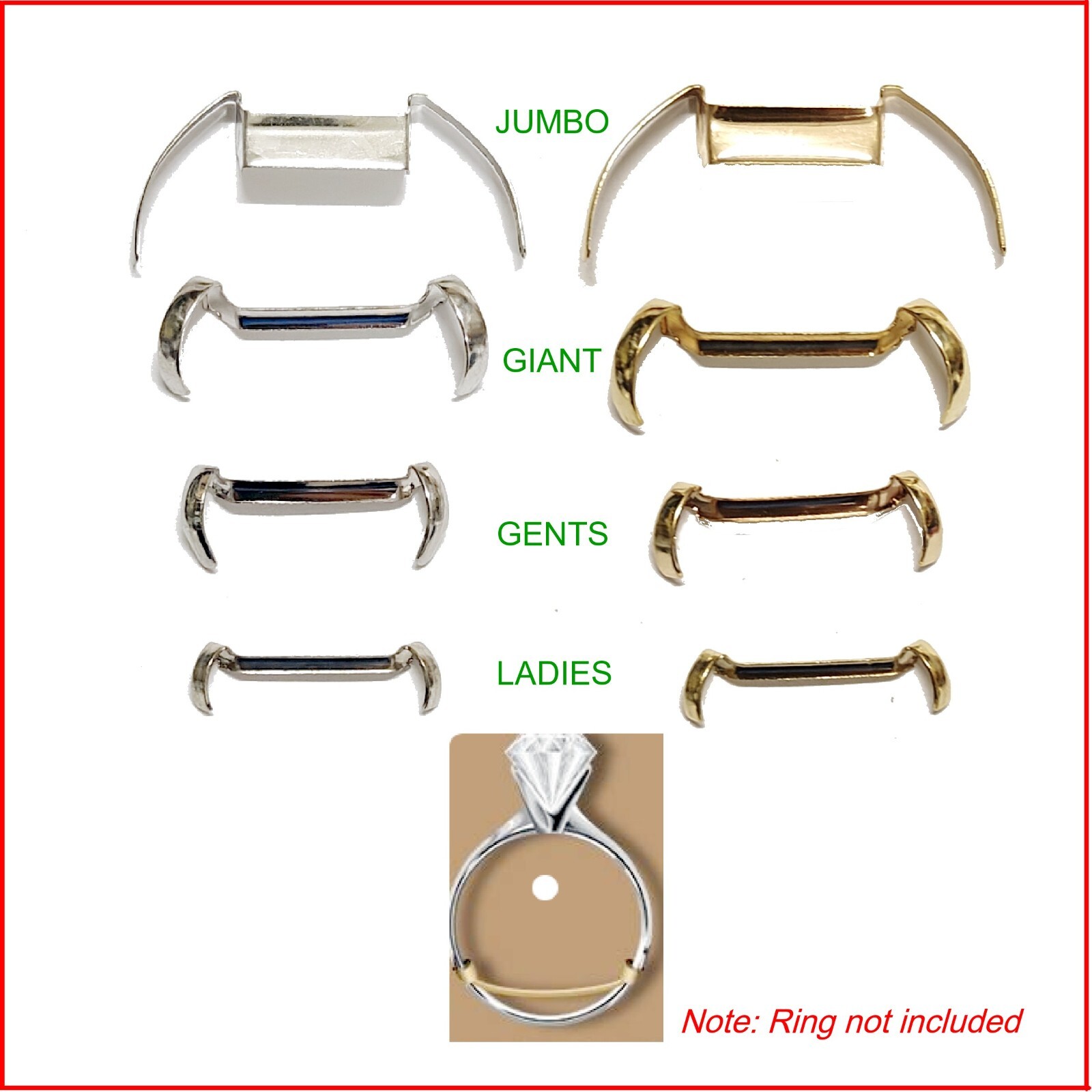 Ring Guards 14k gold filled Yellow White 4 sizes Adjust Resize any ring quickly