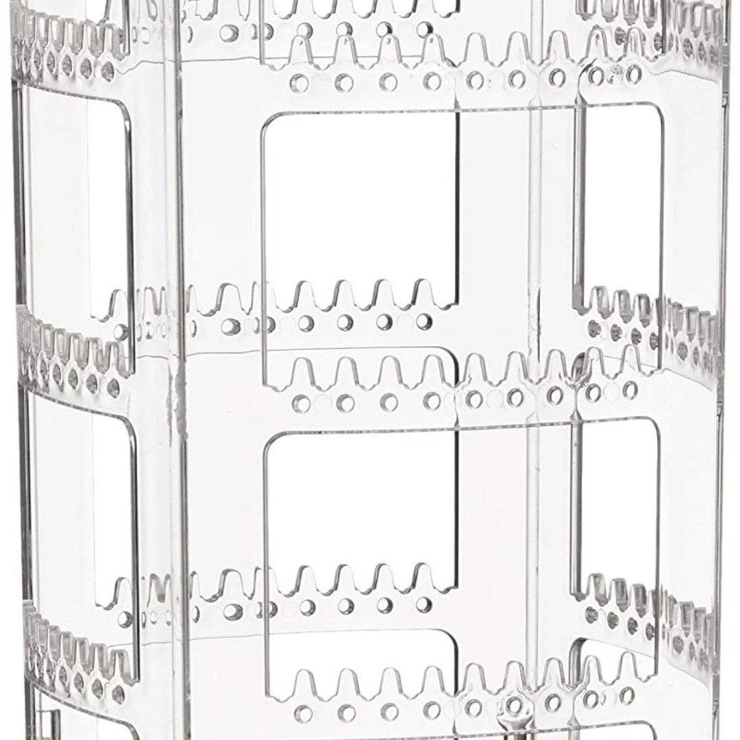 Sooyee 360 Rotating Earring Holder and Jewelry Organizer, 4 Tiers Jewelry Rack D
