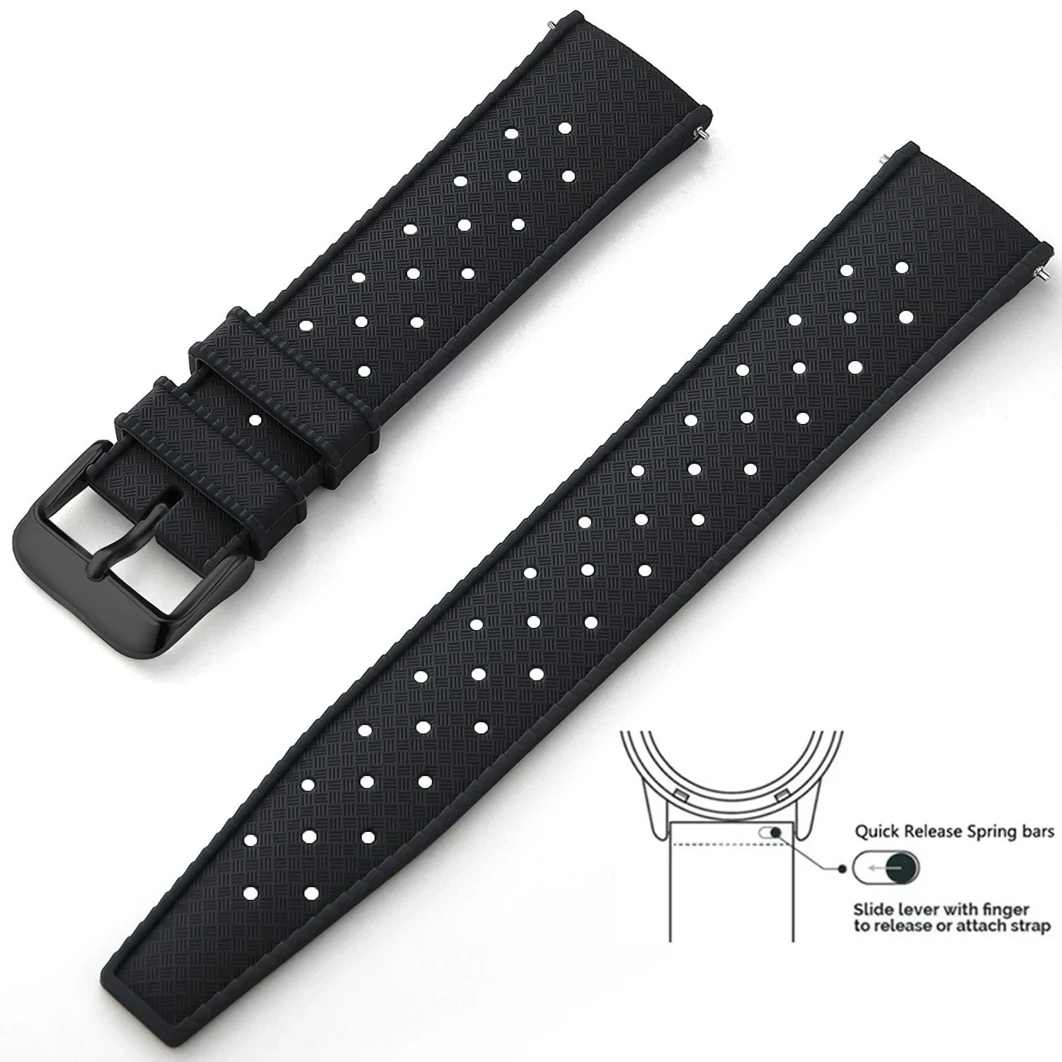 Tropical Silicone Watch Strap Band Quick Release Watch Band 18mm 20mm 22mm Smart