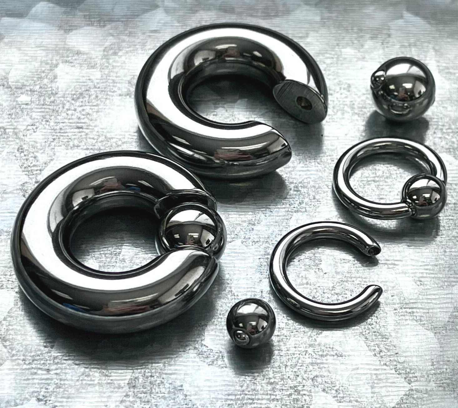 1pc Spring Loaded Captive Bead Rings 316L Surgical Steel Easy Pop Out 8g-00g