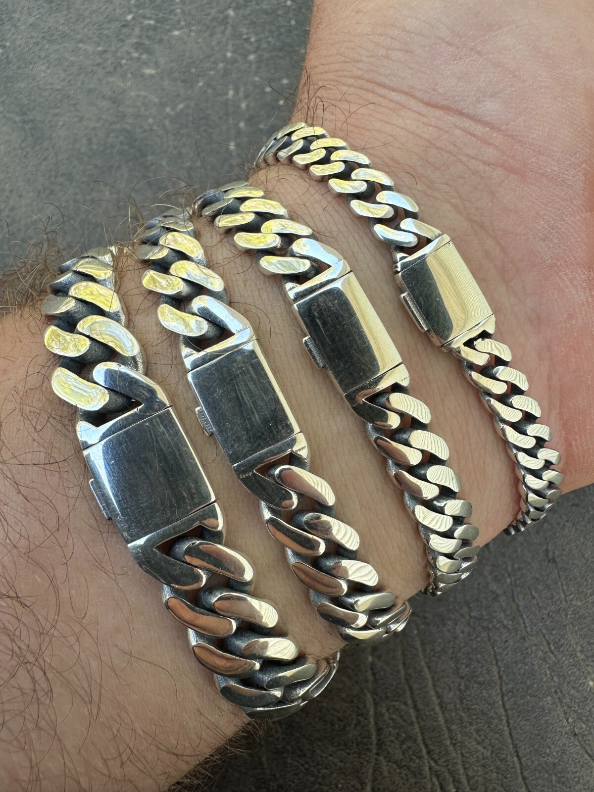 Miami Cuban Link Chain Necklace / Bracelet Real 925 Silver Sleek Clasp 6-12mm