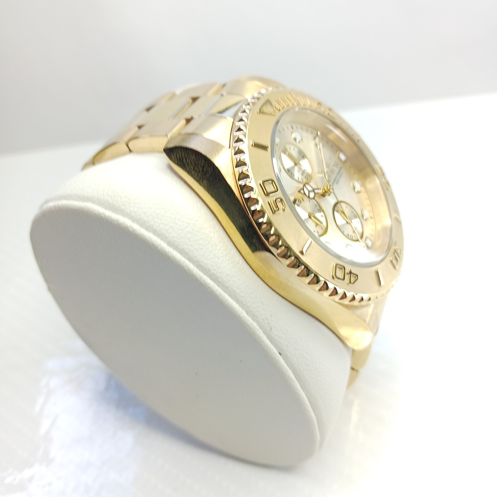 Men’s Invicta Quartz Divers Chronograph/ #1774 Gold Tone – Wrists up to 6.5″ in