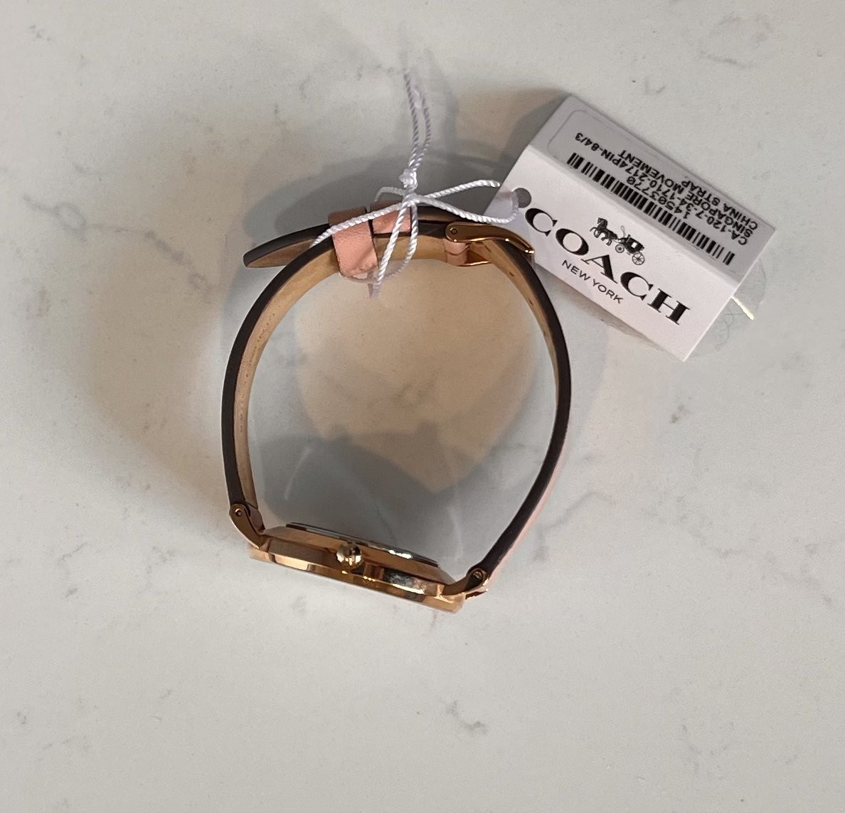 COACH Women’s Perry Blush Leather Strap Tea Rose Watch 36mm NWT