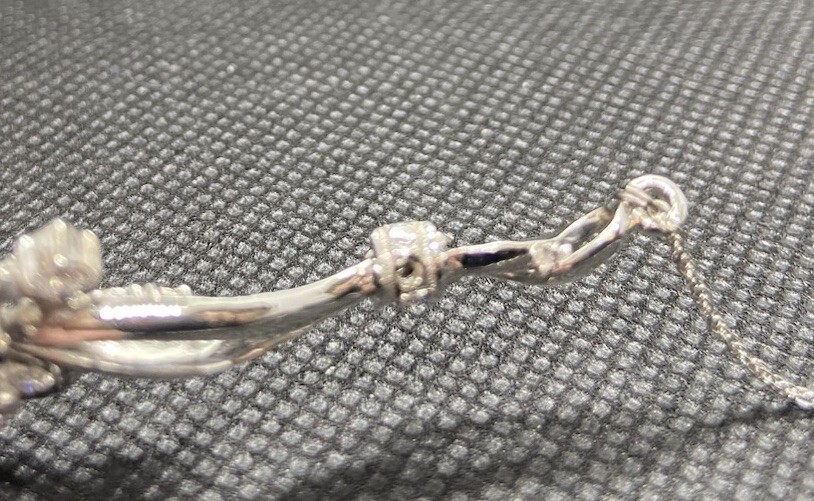 Sterling Silver Spinel & CZ Necklace – In Gift Box- See Description & Photos