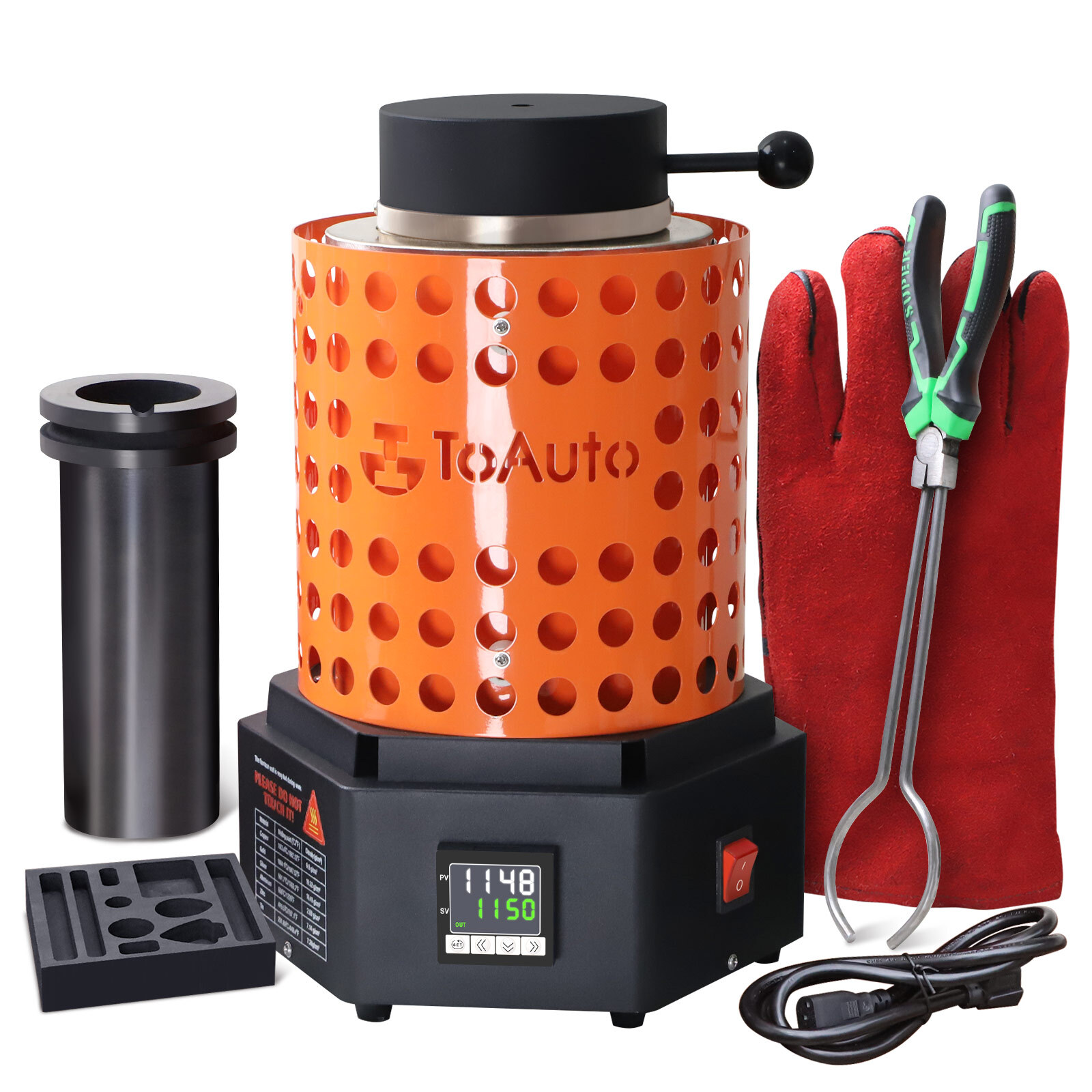 1800W 6.6LB Electric Smelting Furnace Casting Refining Metal Gold Jewelry Tool