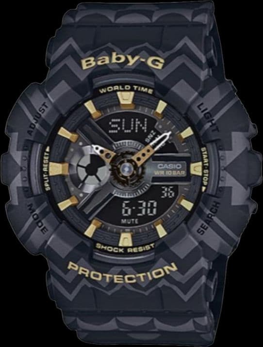 Good condition ☆ CASIO Baby-G watch Tribal all over pattern Battery new G-SHOCK