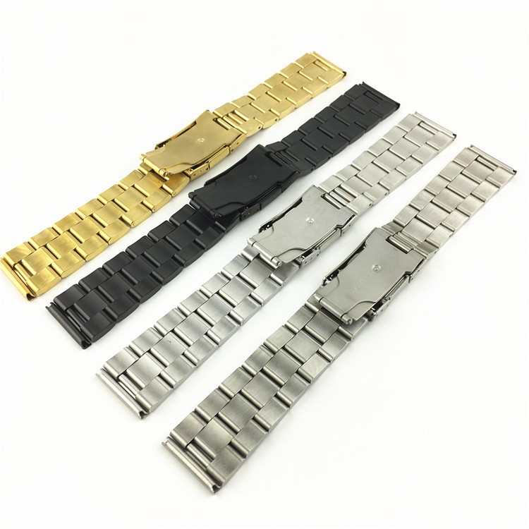 3 Bead Solid Stainless Steel Diving Watch Band Strap 16 18 20 22 24 26 28 30mm