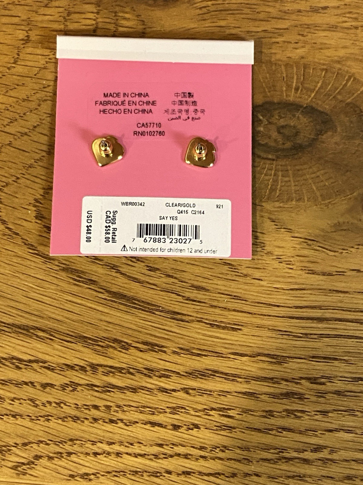 Kate Spade New York Love Always Stud Earrings From The Say Yes Line Brand New