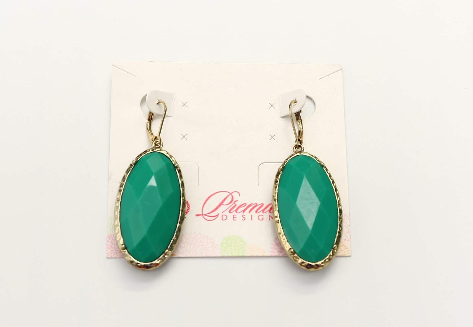 Premier Designs CeCe Reversible Blue Green Gold Tone Leverback Drop Earrings