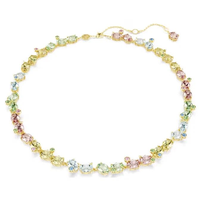 Swarovski Gema Necklace Mixed-cut, glittering and dazzling, rhodium-plated