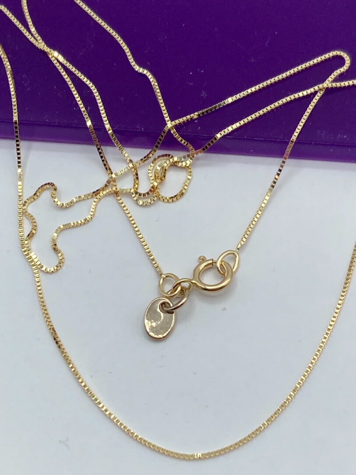 solid 10k gold box chain necklace
