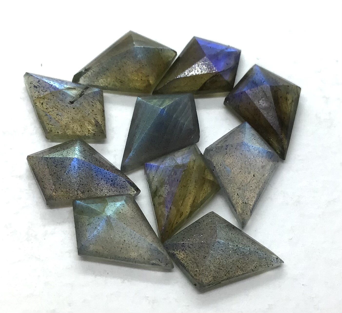 AAA Natural Labradorite Square Rose Cut Loose Gemstone For Making All Jewelry