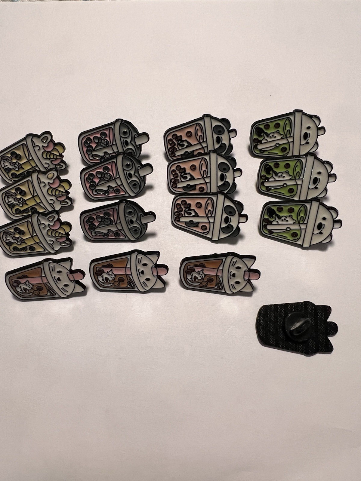 Animal Boba Tea Enamel Pin Set (16 pieces)