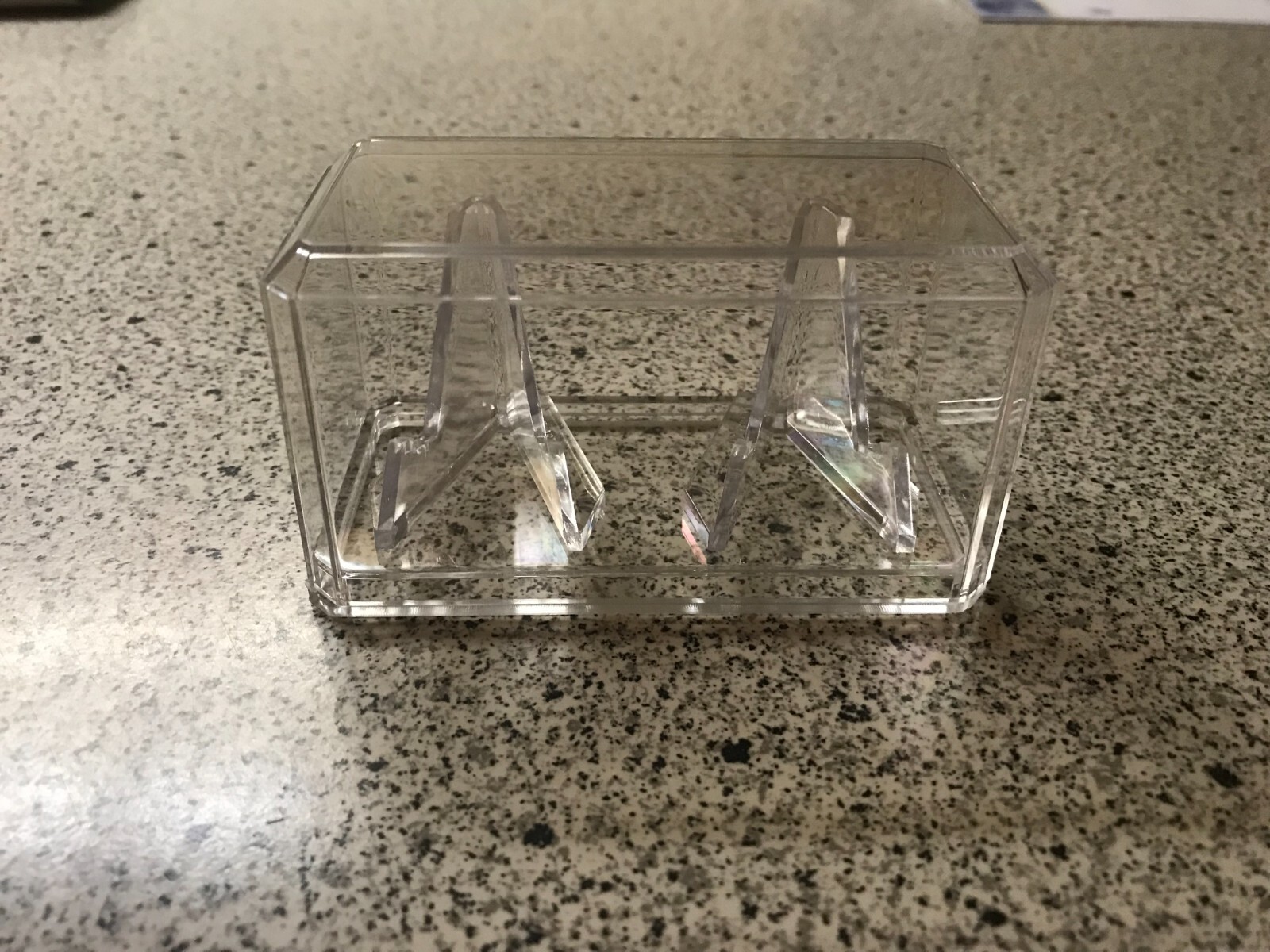Championship Ring 2 Ring Case Crystal Clear Display Case w/2 Stands