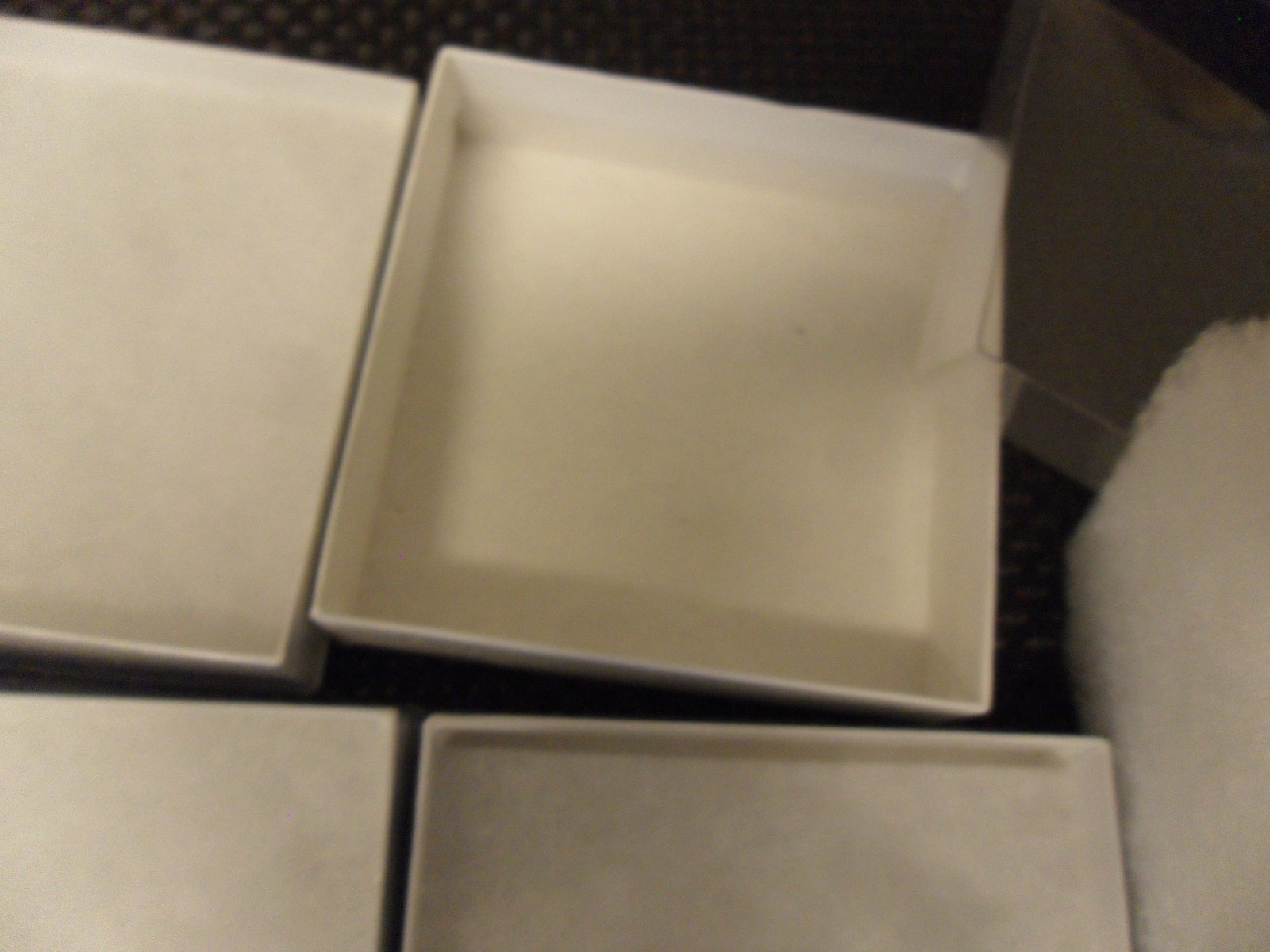 Jewelry Boxes White Cotton Inserts 4 boxes