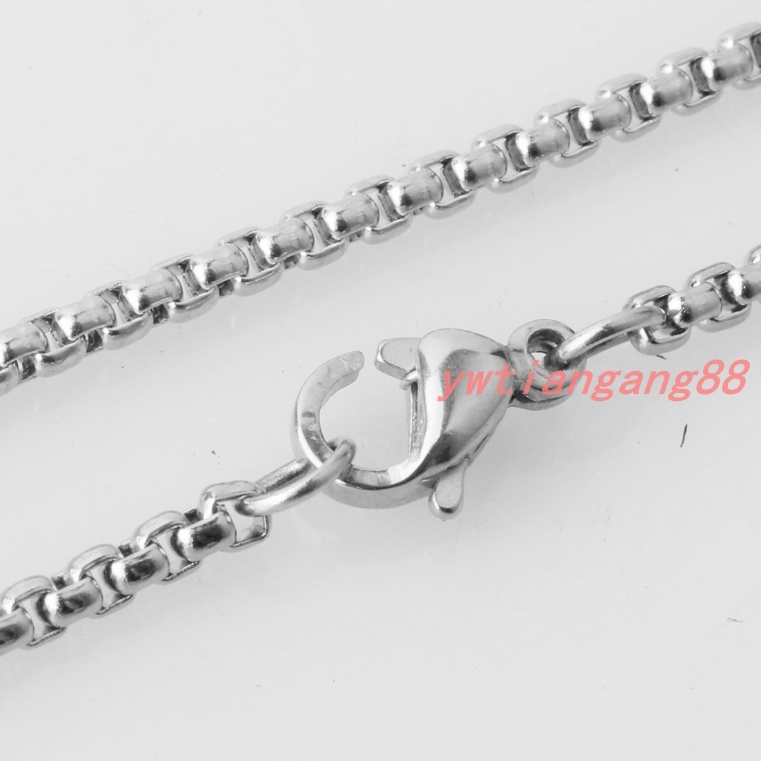 2/3/4/5/7mm Women MEN Chain Round Box Link Stainless Steel Necklace Bracelet