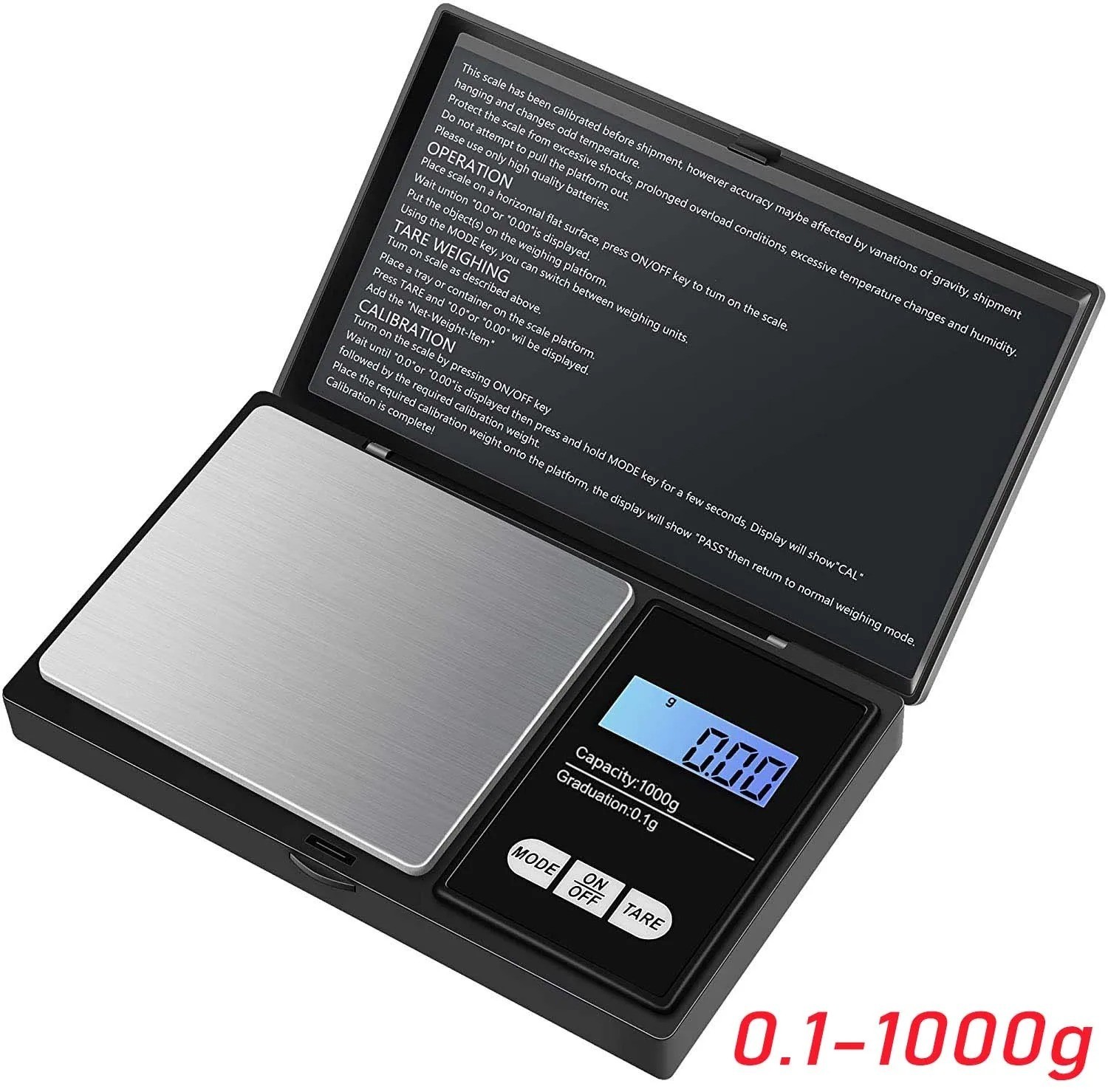 Digital Scale 1000g x 0.1g Jewelry Gold Silver Coin Gram Pocket Size Herb Grain