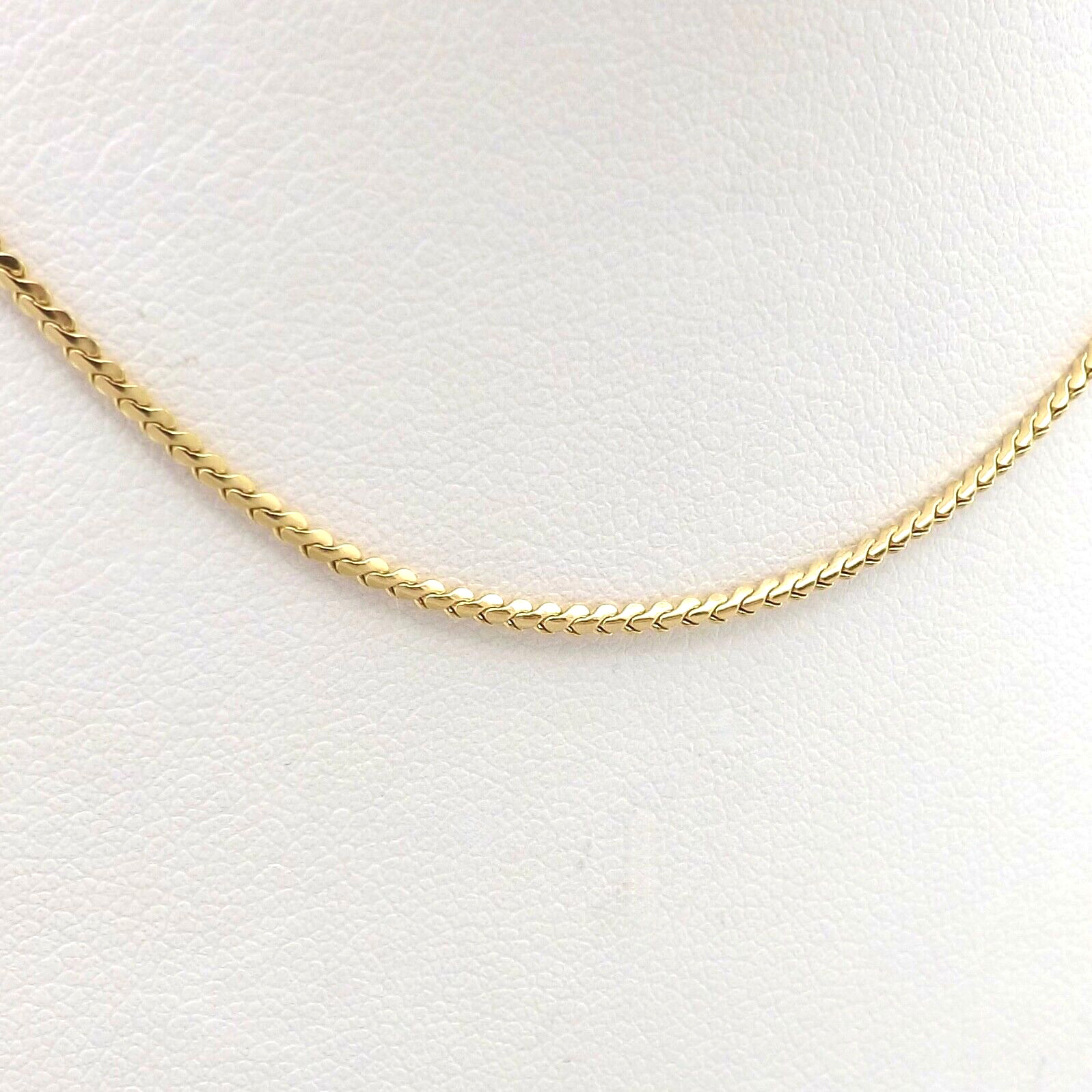 UnoAerre Solid 18k Gold Serpentine S Link Pendant Chain Necklace 20in Italy New