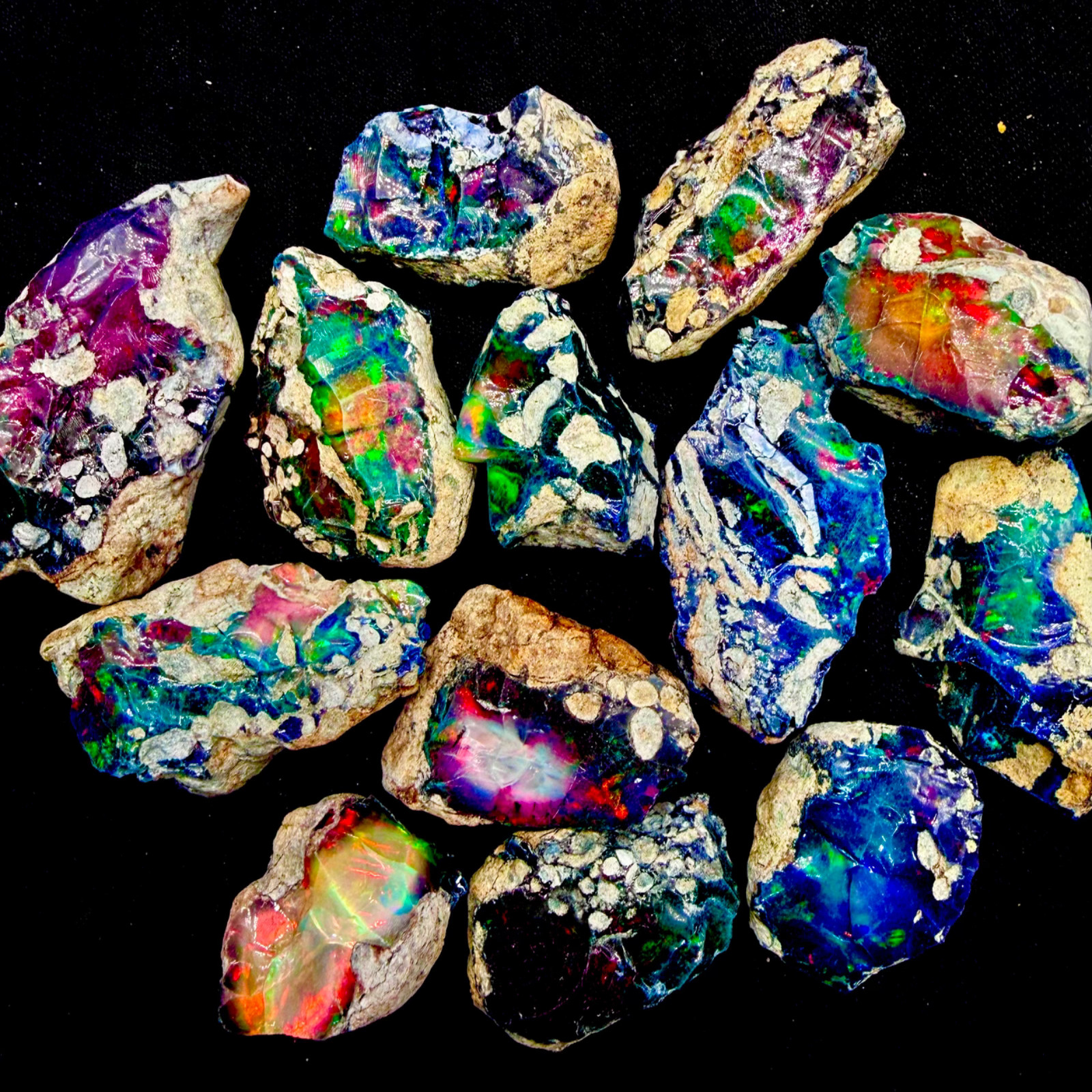 black dry opal rough, Cut grade dry opal large size gemstone, fire raw opal