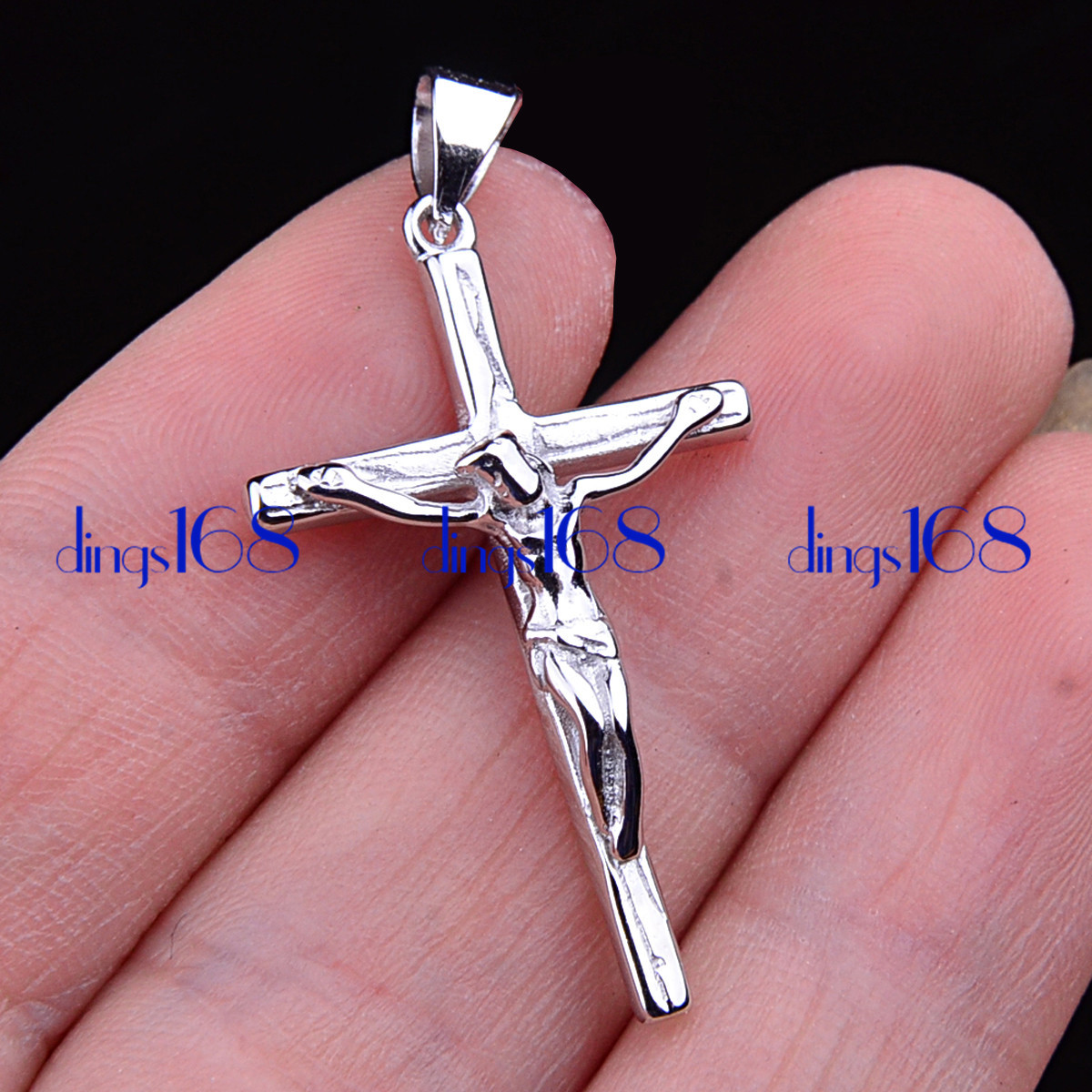925 Sterling Silver Crucifix Cross Pendant +16/18/20/22/24/26-38″ Necklace H083s