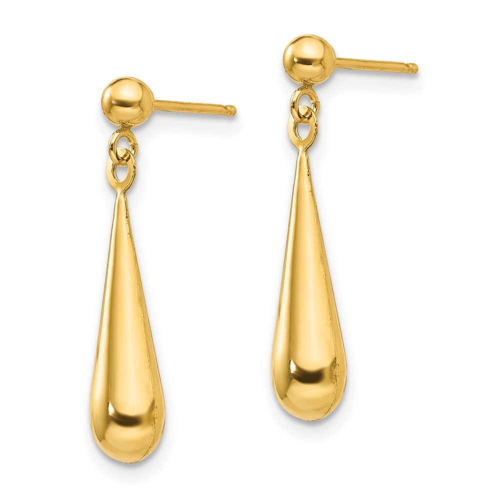 14k Yellow Gold Teardrop Drop and Dangle Earrings for Women 0.55g