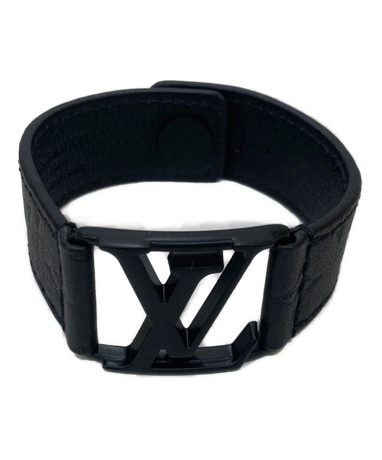 Louis Vuitton Black Brassle Hockenheim Men’s Bracelet M6547 18cm Rubber