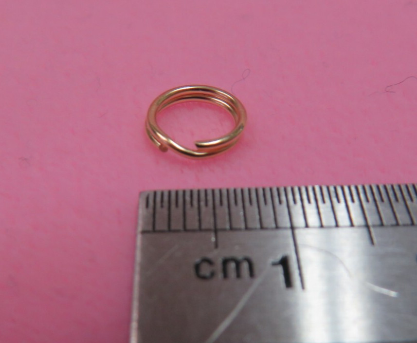 14k Yellow Gold Split Ring Jump Ring Clasp Charm Attacher 14K Solid Gold 8mm OD